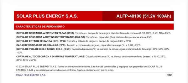 BATERIA LITIO 51.2V 100AH SOLAR PLUS
