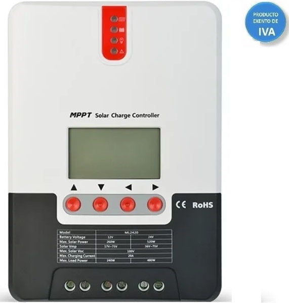 CONTROLADOR DE CARGA SOLAR MPPT 20A